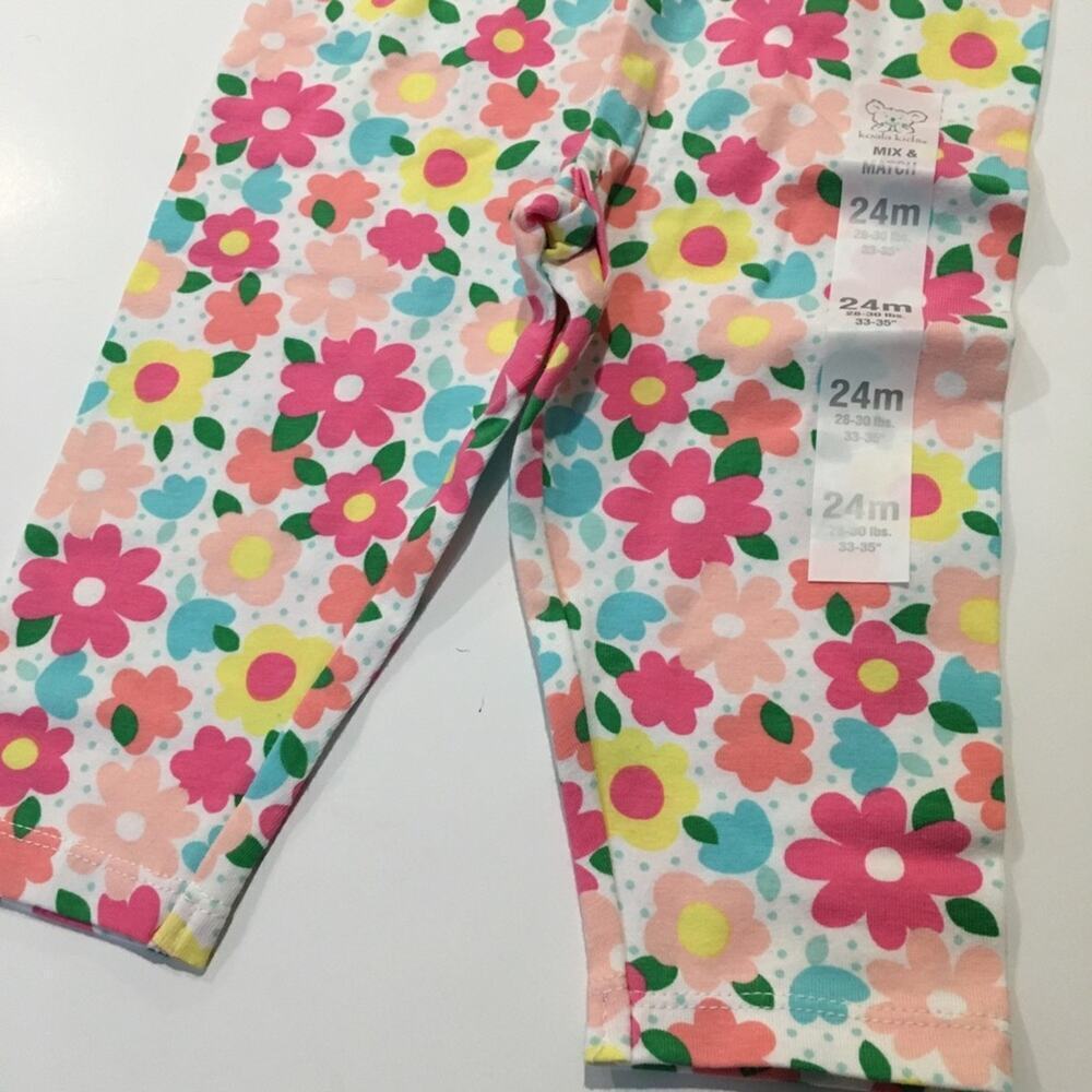NEW Girl's leggings Sz 24 m Baby Girl Floral leggings - Picture 3 of 6